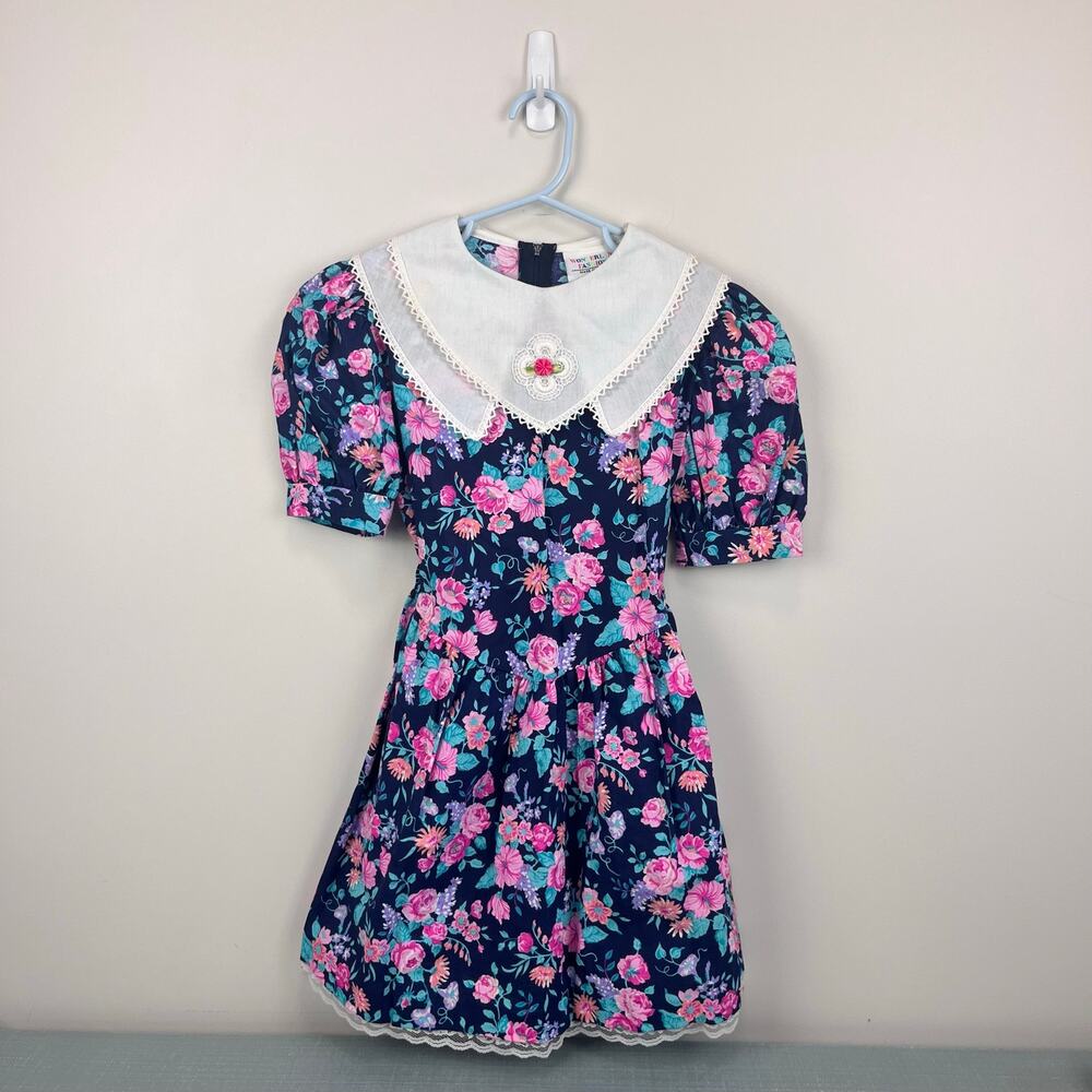 Vintage Wonderland Fashions Floral Dress 6 USA